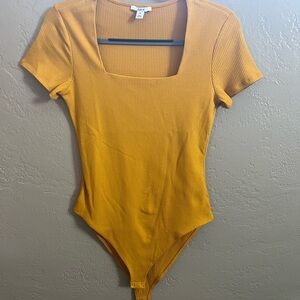 Bar 3 Mustard Yellow Ribbed Bodysuit